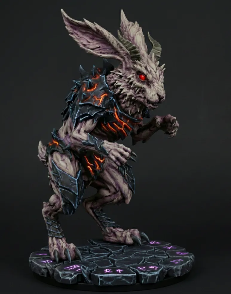 Dark Fantasy Rabbit - 32mm base miniature - Free 3D Print Model ...
