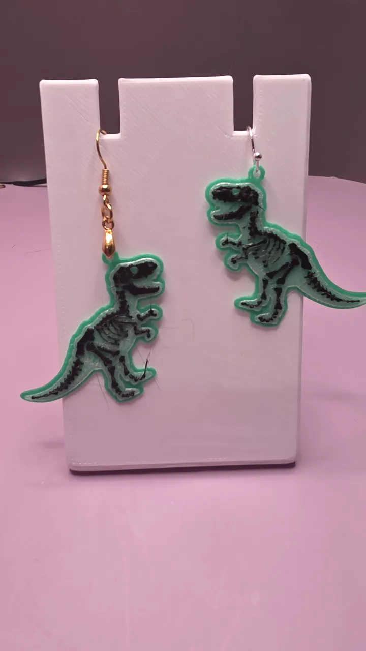 Halloween T-Rex Earrings view 3
