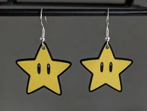 Super Mario Star Earrings view 3