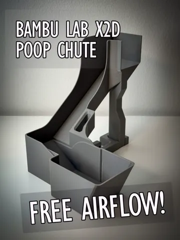 Accesorio para impresora 3D: Bambu Lab X2D Poop Chute with Free Airflow — vista de referencia 2