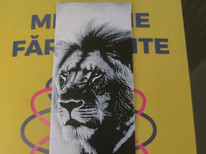 Lion Bookmark – Minimalist Black and White