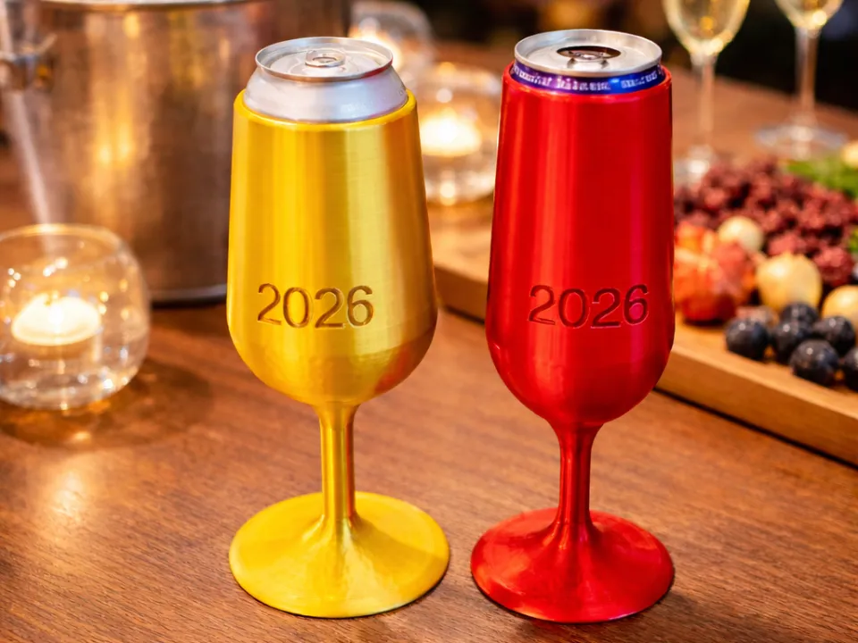 Yılbaşı Temalı Dekoratif İçki Özel Tasarım Süs Kadeh Tutucu, Hediyelik