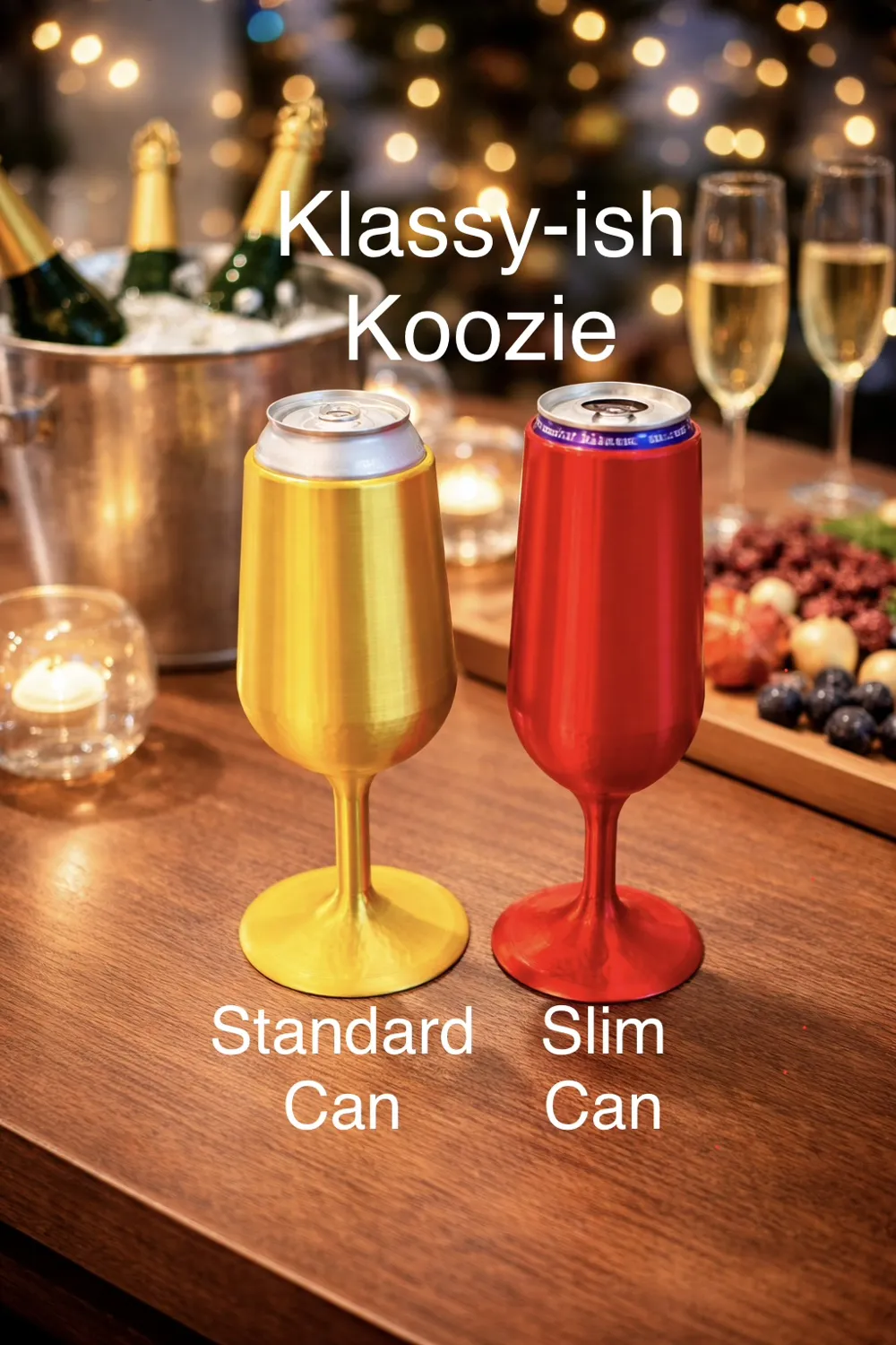 Yılbaşı Temalı Dekoratif İçki Özel Tasarım Süs Kadeh Tutucu, Hediyelik