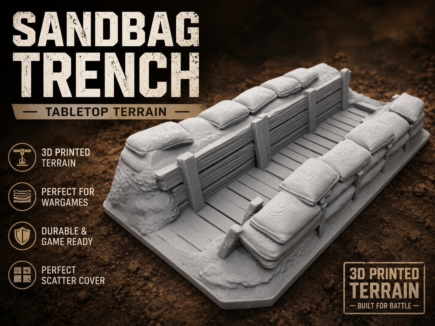 WW2 Sandsack-Schützengraben – Tabletop Deckung