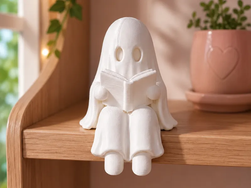 Cozy Reading Ghost Shelf Sitter