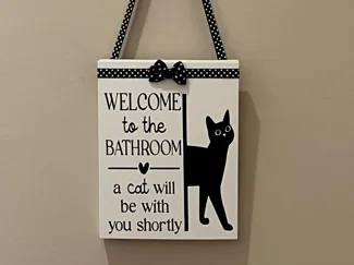 Cat Bathroom Sign