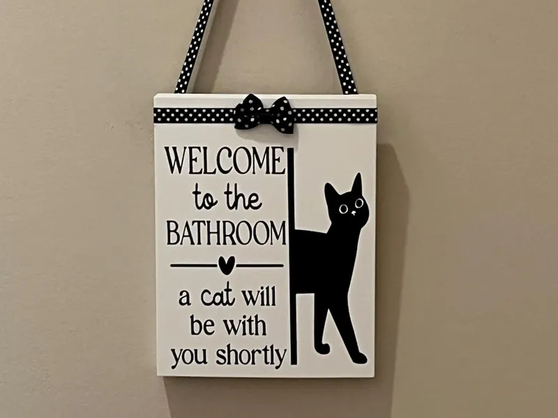 Cat Bathroom Sign