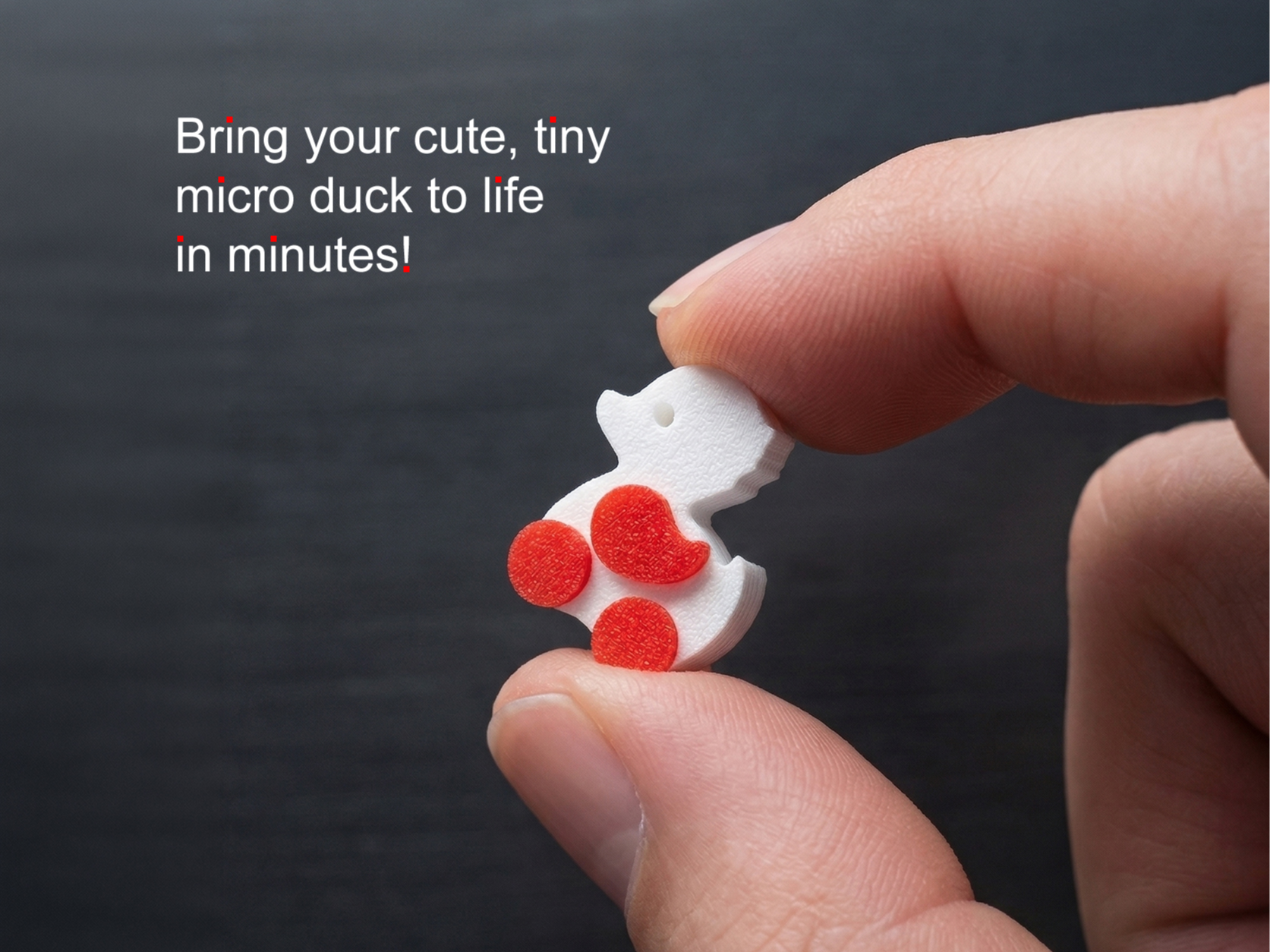 Cute, tiny and funny micro duck figurine
