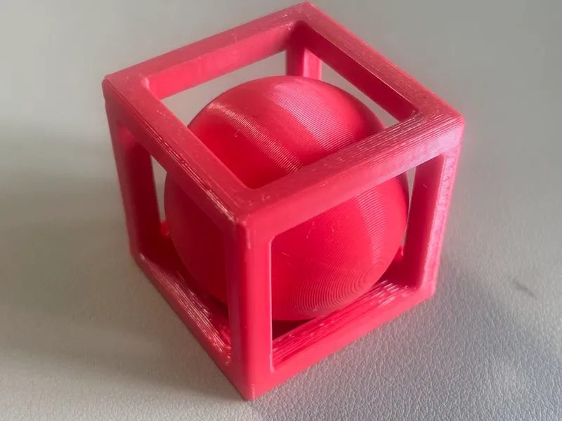 鬼工球 一体成型方笼圆球模型 盒子里的球3D打印件 不可能的笼子套球