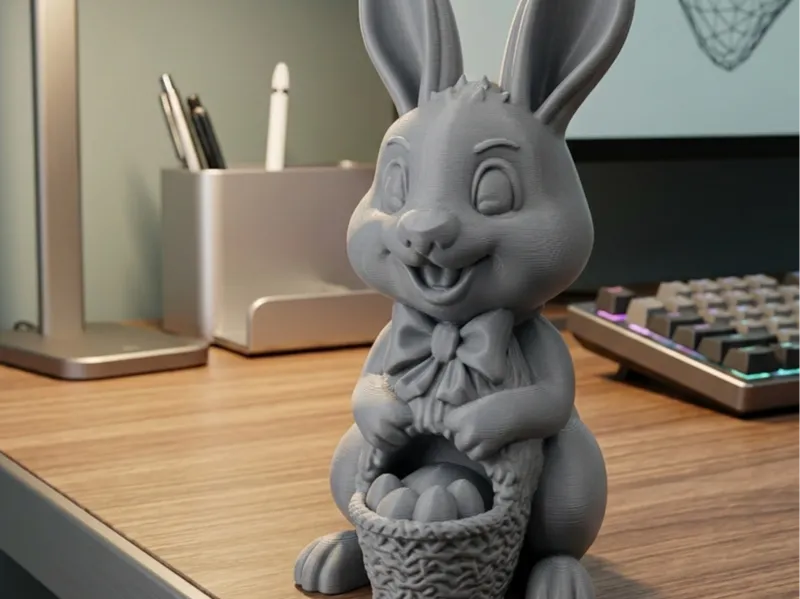 Adorable Easter Bunny with Egg Basket
