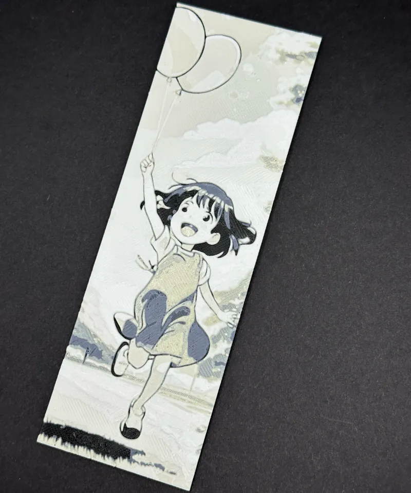 Hueforge Girl with Balloons Bookmark