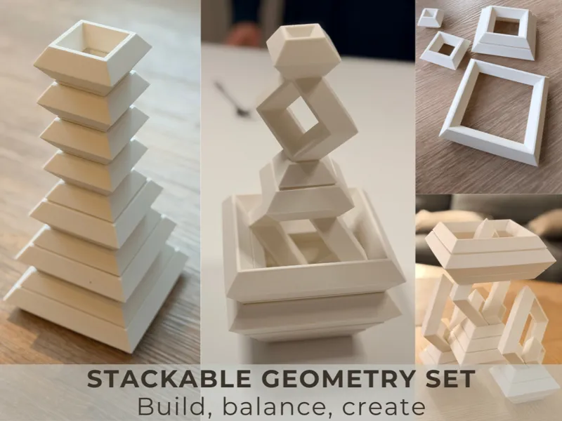 Geometric Stacking Blocks - Build, Balance, Create