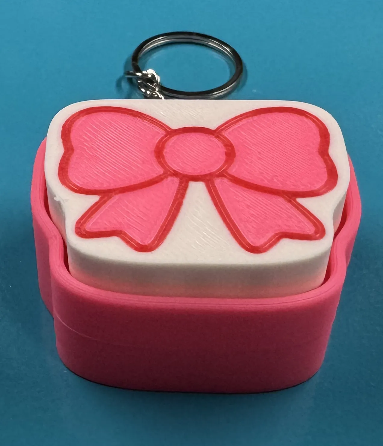 Kawaii Ribbon Bow Fidget Clicker Keychain view 2