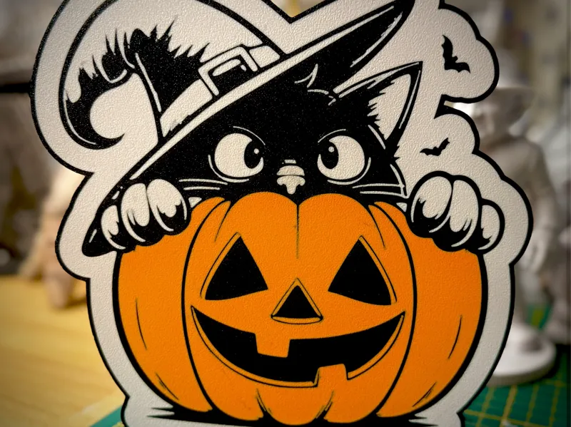 Halloween Kürbis mit Katze