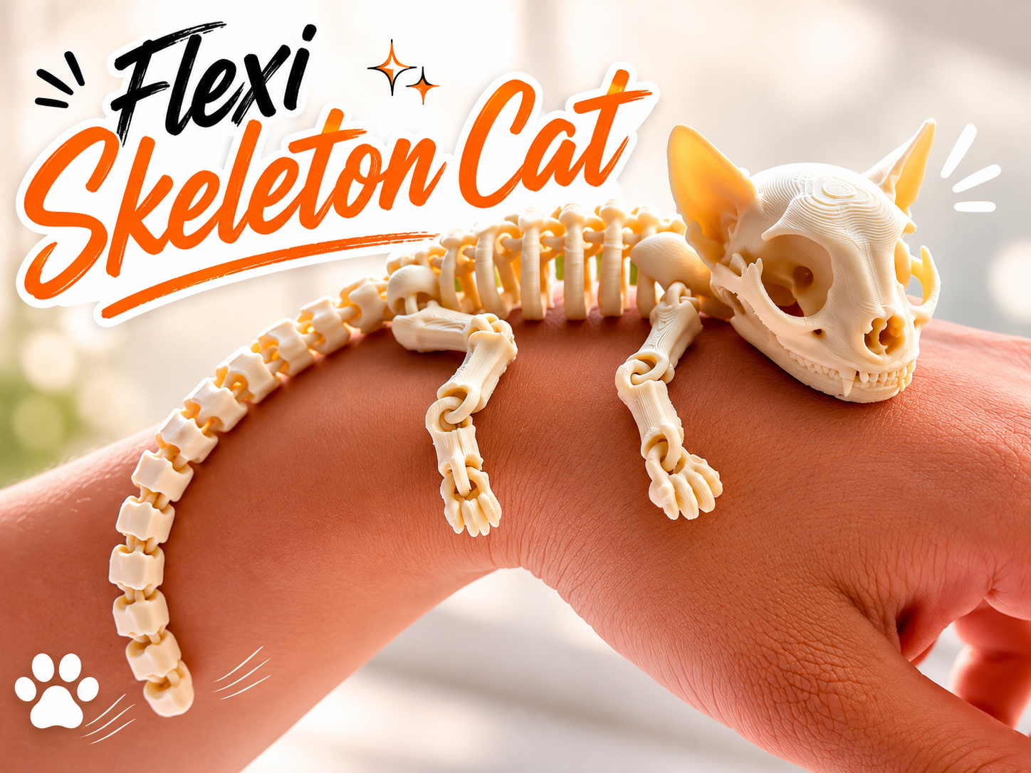 Flexi Skeleton Cat – Articulated 3D Skeleton Cat