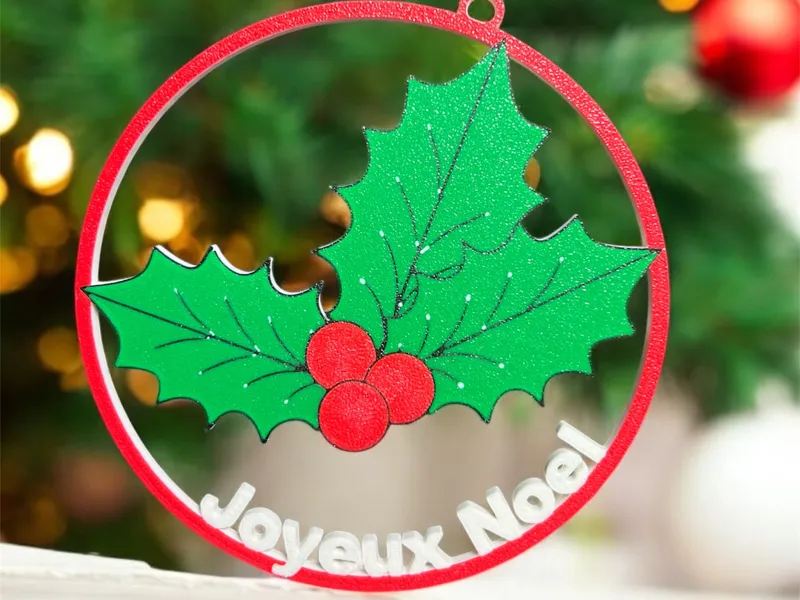 Joyeux Noel ornement multicolor