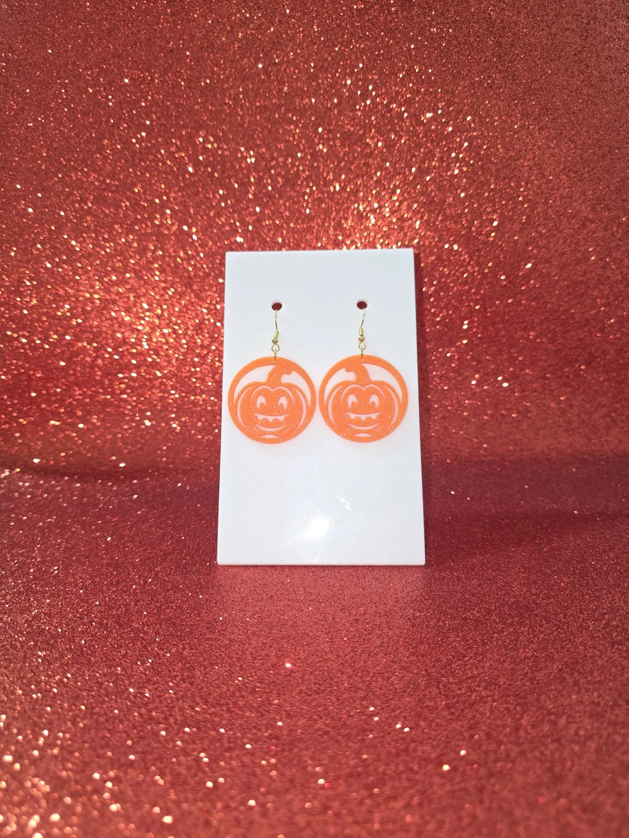 Crazy pumpkin earrings view 2
