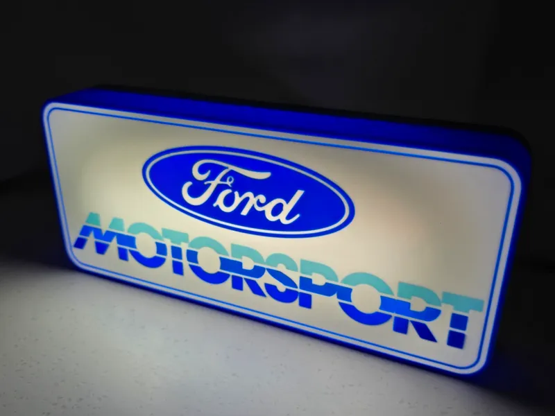 Retro Ford Motorsport Lightbox Sign