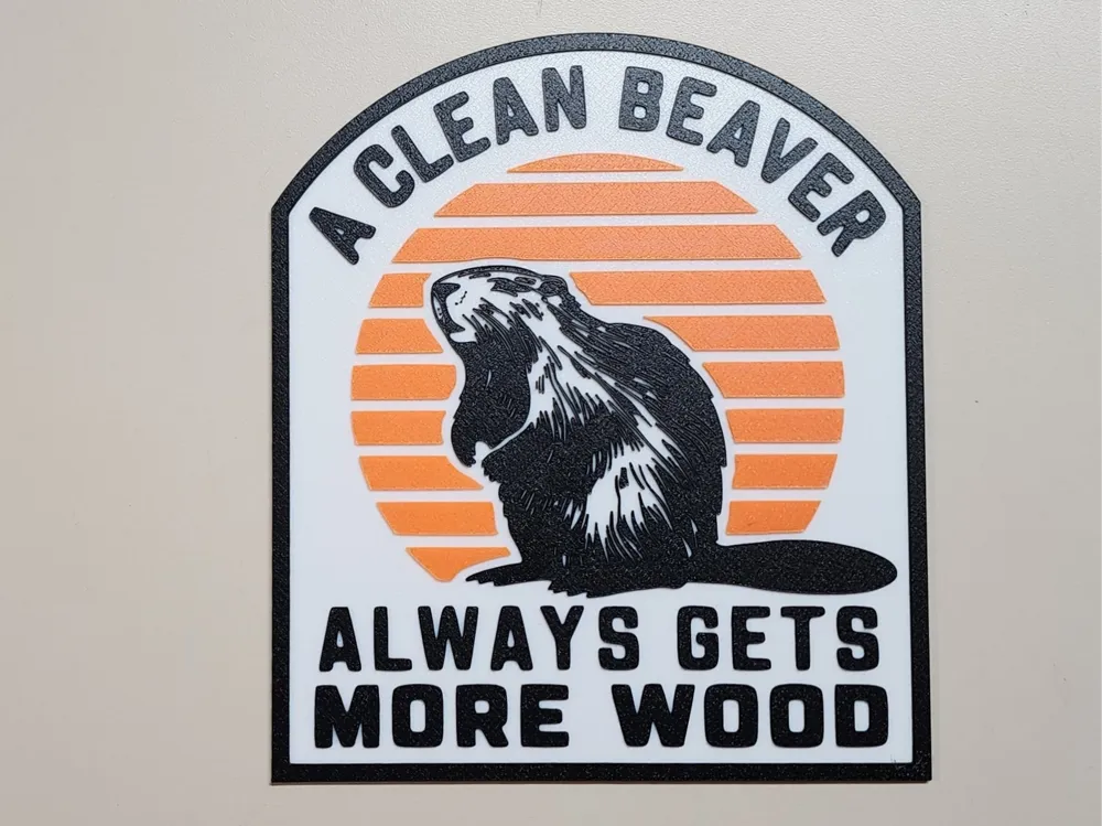 A Clean Beaver Wall Sign by briankstan MakerWorld: Download Free 3D Models