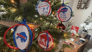 Buffalo Bills Spinning Christmas Ornaments