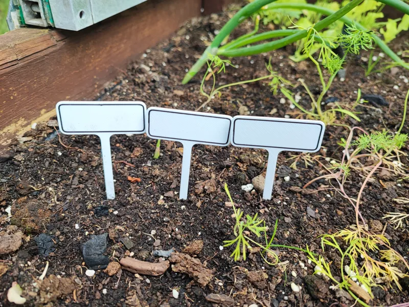 Minimalist Garden Plant Labels with Border