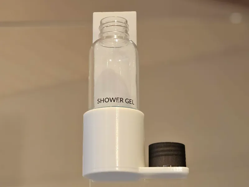Shampoo Bottle and Cap Holder for Glass Door