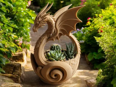 Dragon Guardian Planter – Fantasy Succulent Pot