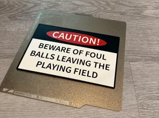 FOUL BALL WARNING