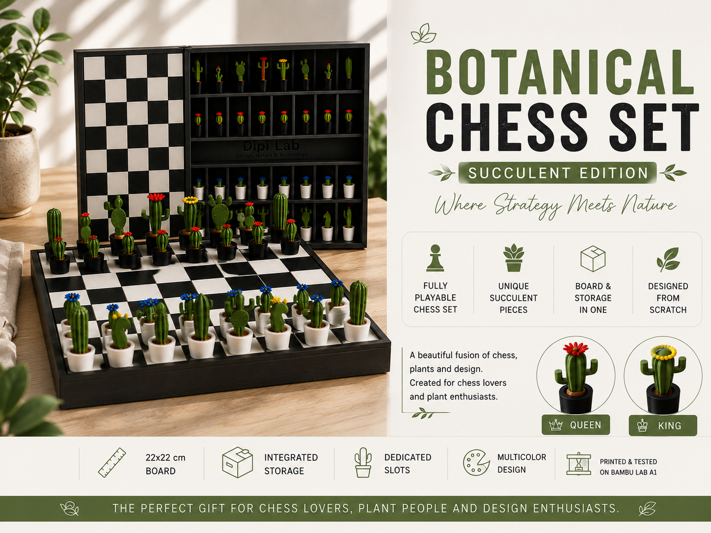 Botanical Chess Set – Succulent Edition