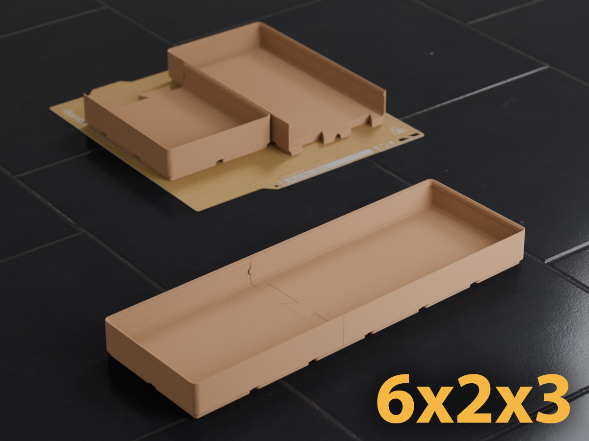 Gridfinity 6x2 Bin 3U A1 Mini Dovetail Split Fit