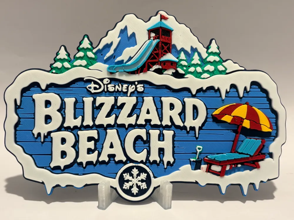 Letrero o emblema decorativo: Disney's Blizzard Beach Inspired Sign. Referencia del modelo original.