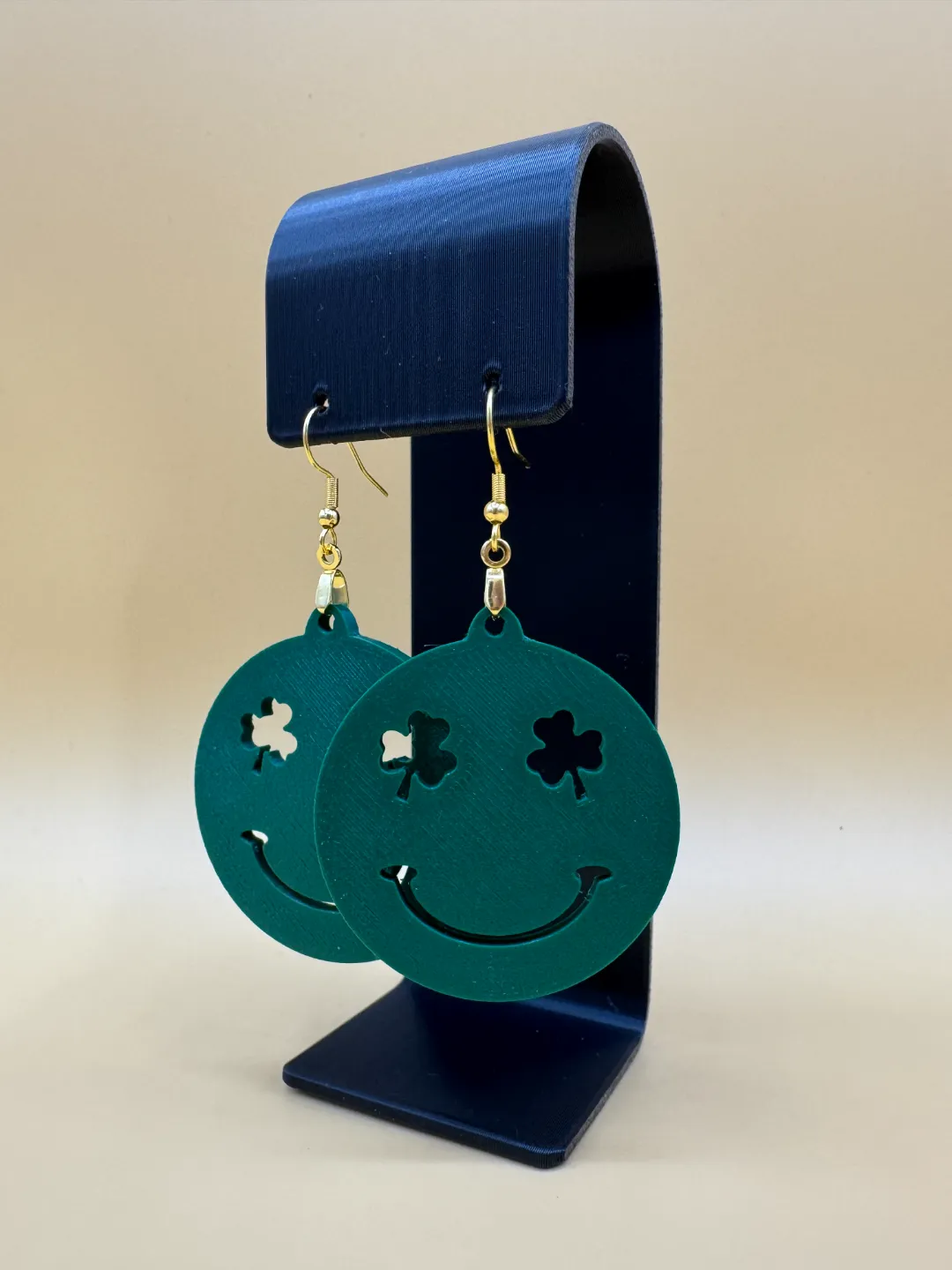 Clover Smiley Face Earrings view 2