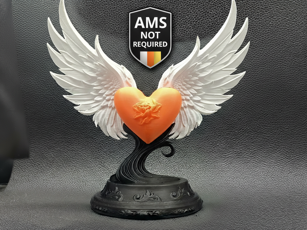 Valentines Winged Heart Sculpture - No AMS