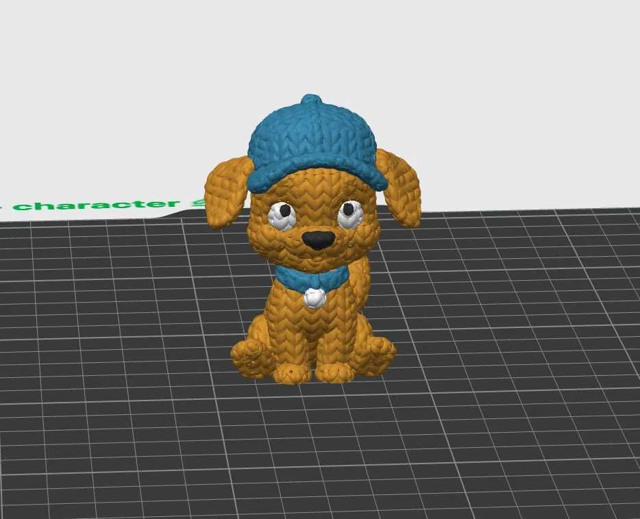 Printmon Cute Dog with Cap - PrintMon - Knit - Free 3D Print Model - MakerWorld