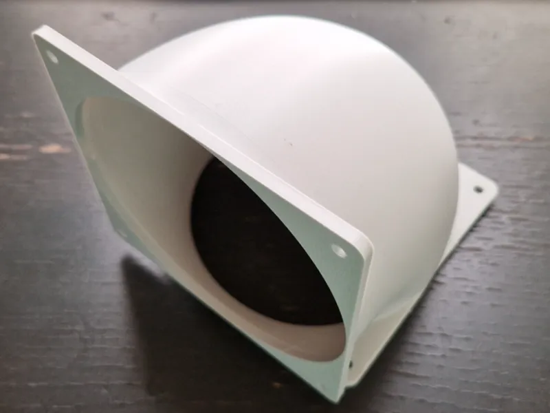 120mm 90° elbow adapter for PC Fan airflow routing