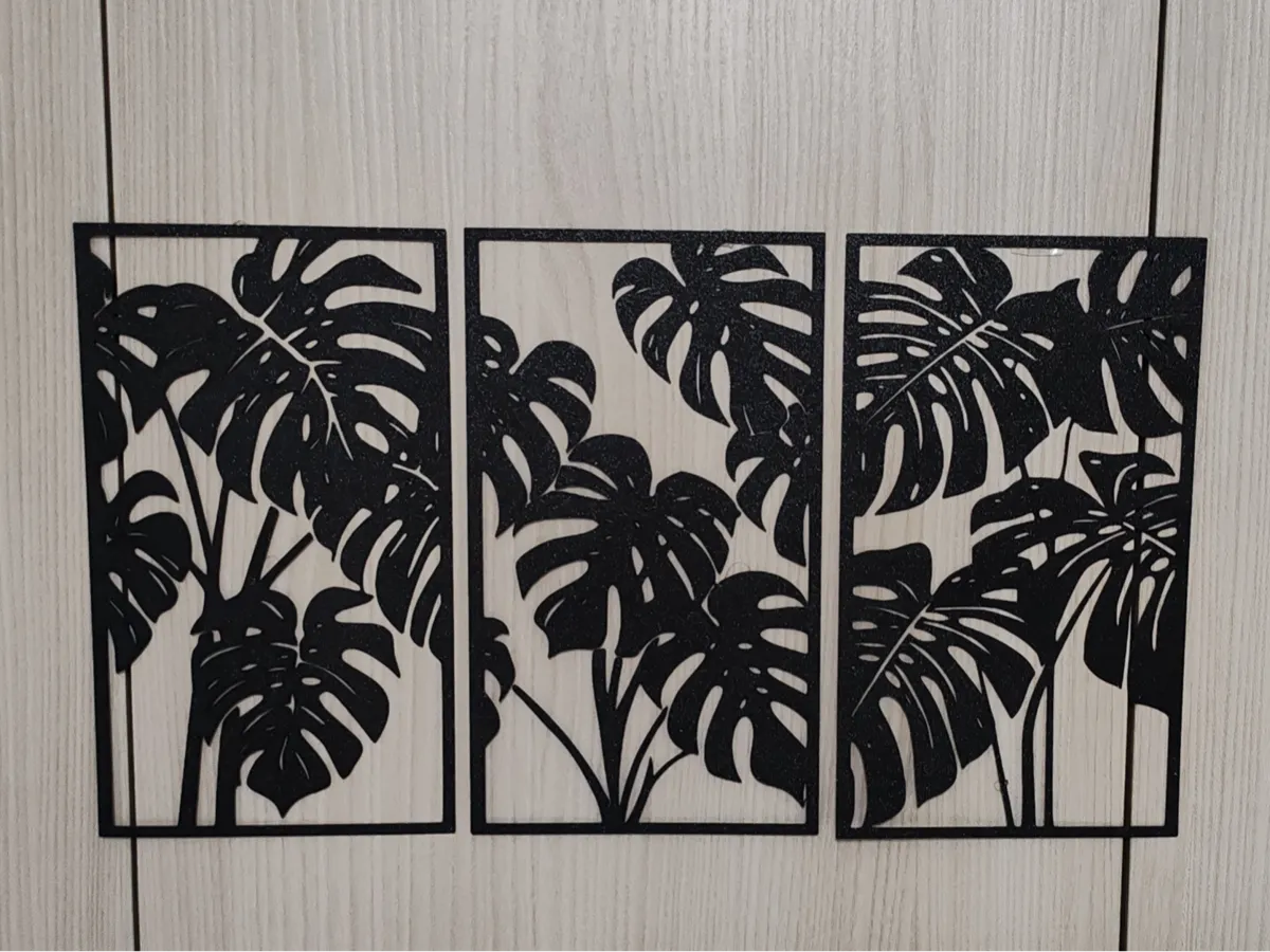 Triptyque mural Monstera