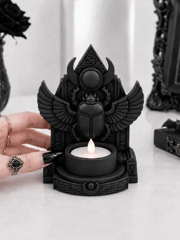 Accesorio de iluminación decorativa: Goth Egyptian Scarab LED Tealight Holder — vista de referencia 2