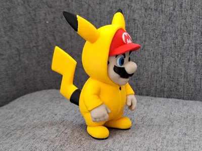 Mario in Pikachu Suit
