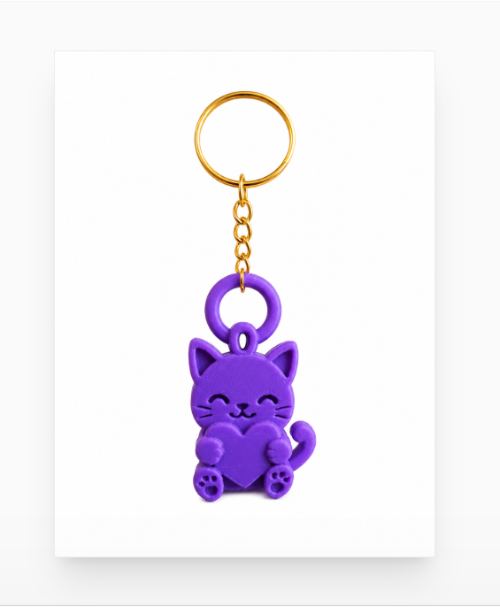 Miniatura 2 do modelo 3D Cute Cat Keychain