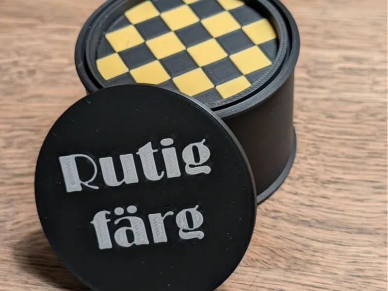 Checkered paint in paint can