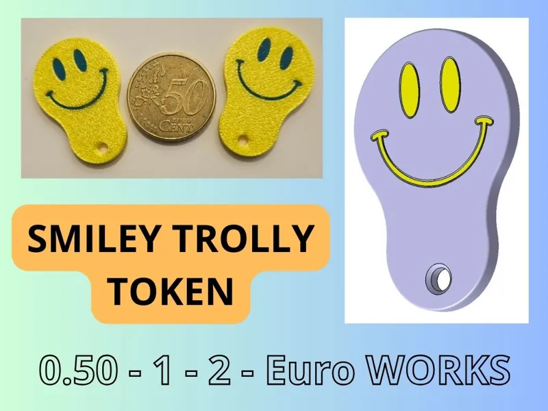 0.5-1-2 EURO Smiley Trolley Token - GETTONE