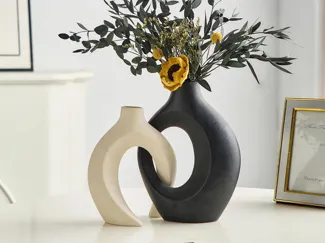 Pair of minimalist dry flower/feather vase