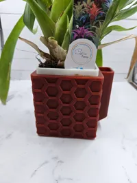 Jardinière auto-arrosante à motif hexagonal — photo 2