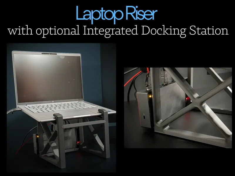 Laptop Riser with Integrated Docking Station