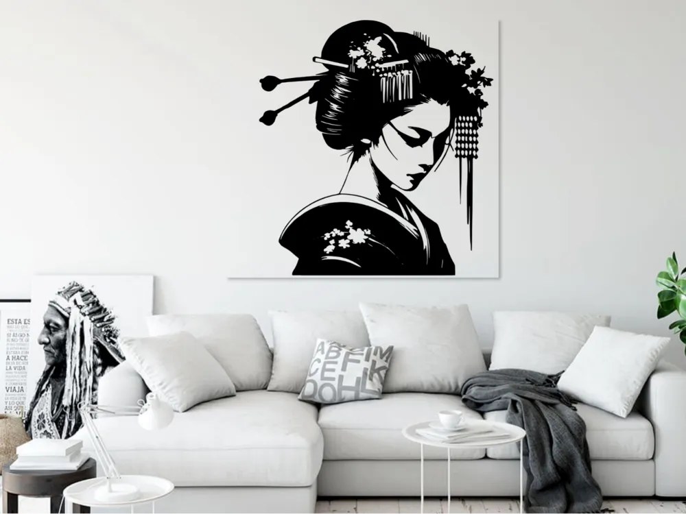 Wonderful Japanese Geisha 2d wall art home decor by TheWallArtGuy
