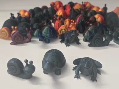 mini frog turtle snail 