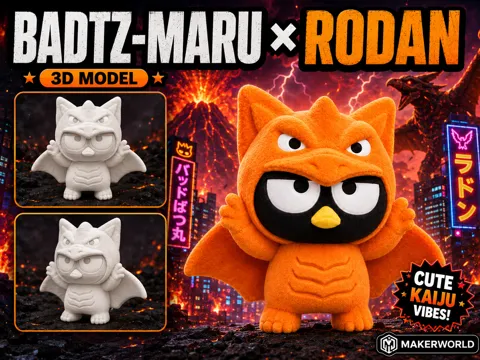 Modelo para impresión 3D: Badtz-Maru × Rodan – Cute Kaiju Mashup — referencia de MakerWorld