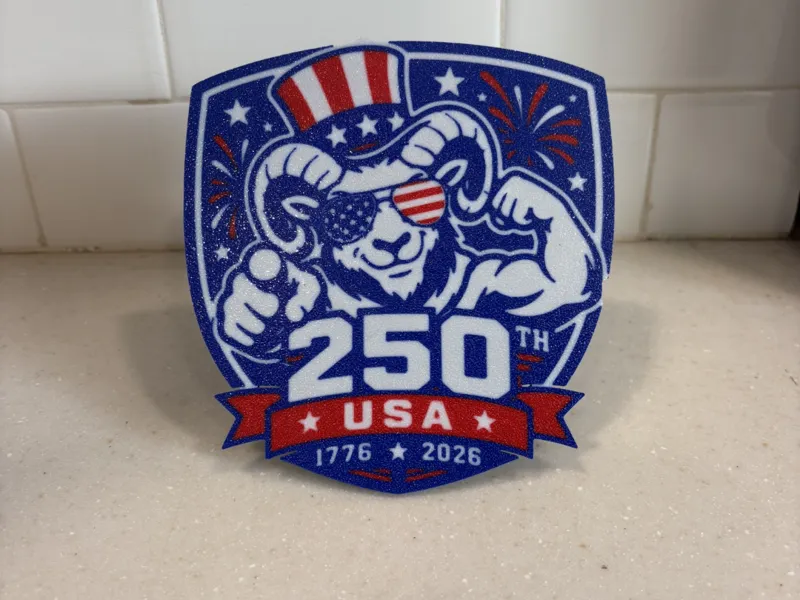 Patriotic Ram Hitch Cover 