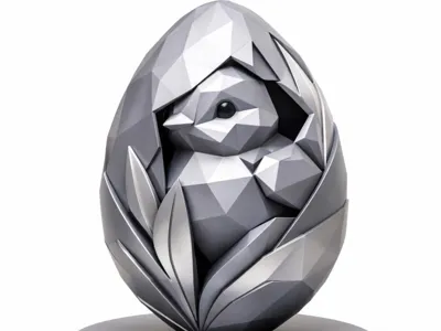 Egg Chick Low Poly