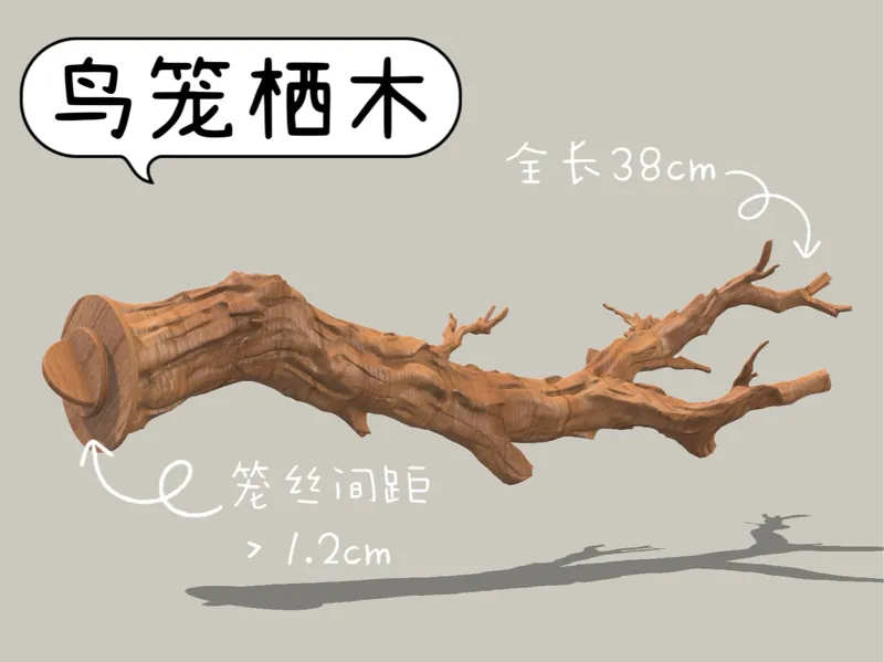 杜鹃根鸟笼栖木 小鸟站杆
